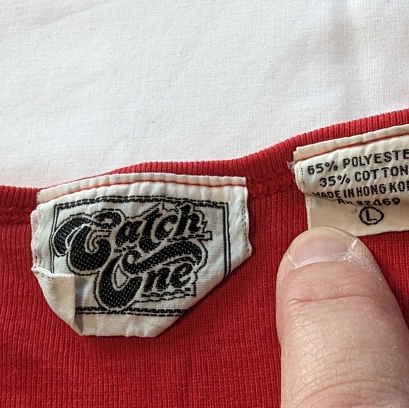 vintage size L hand embroidered T-shirt - Picture 3 of 5